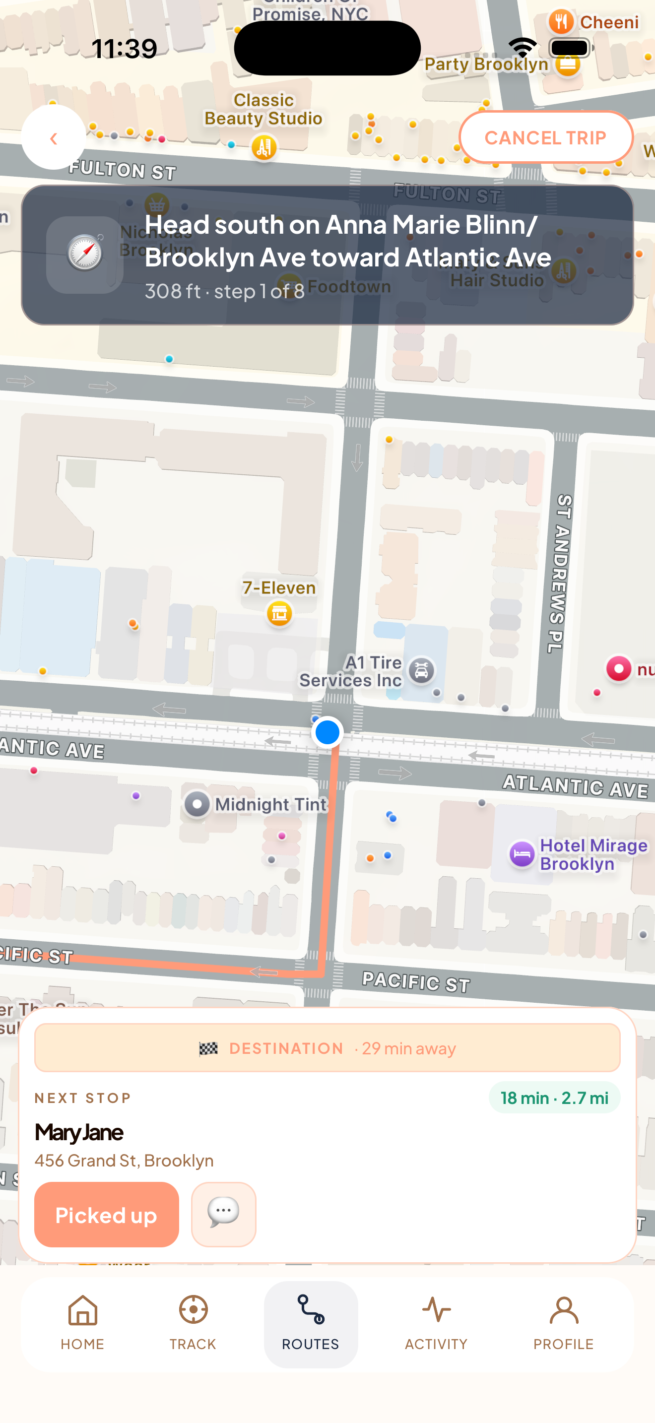 OMW Active Driver — live map with turn-by-turn